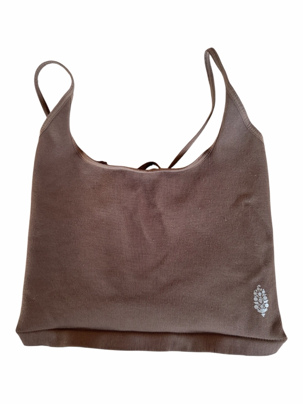 Free People Brown Ribbed Bandeau Tank Bralette